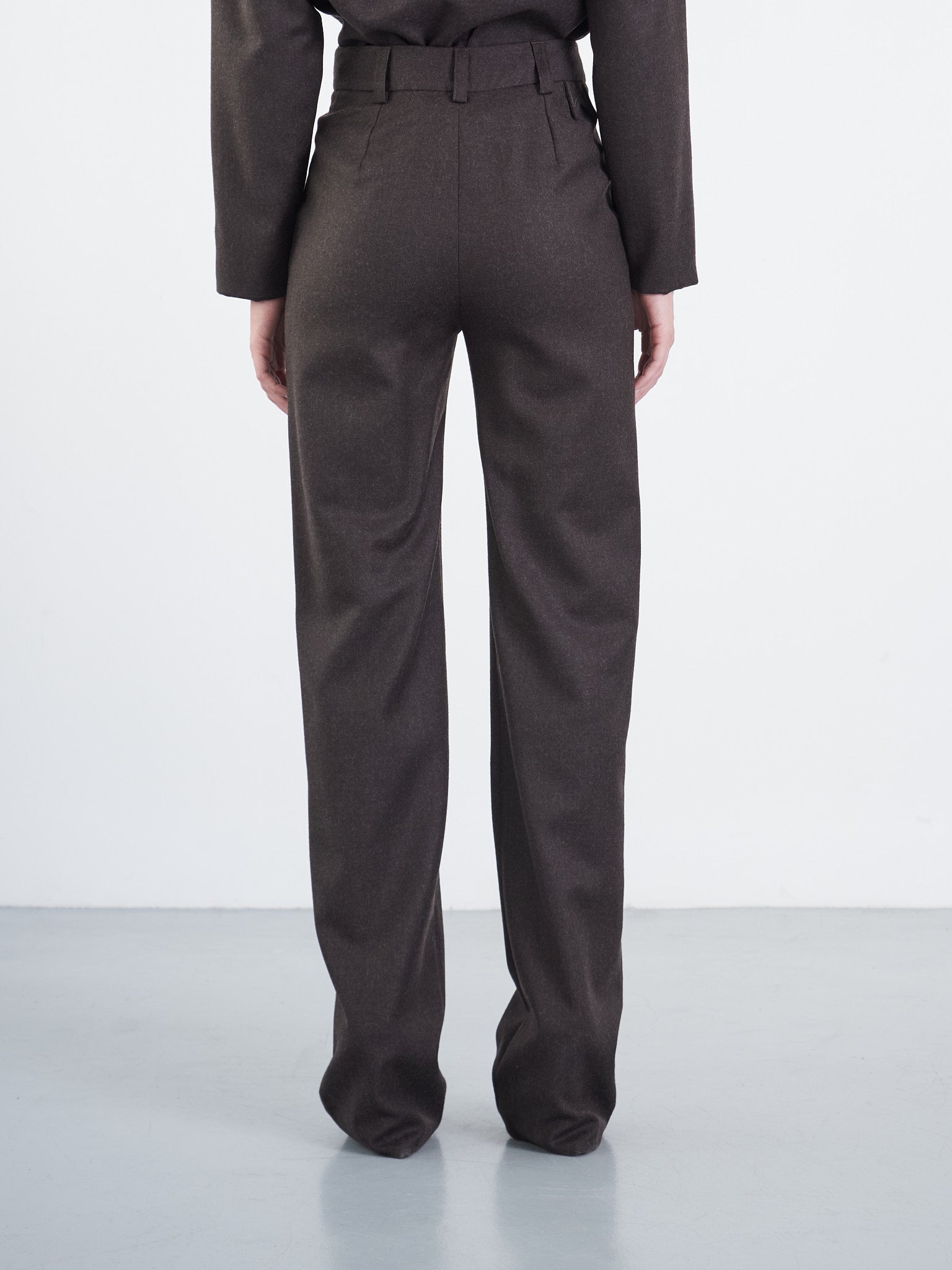 Contrasted Topstitch Trousers