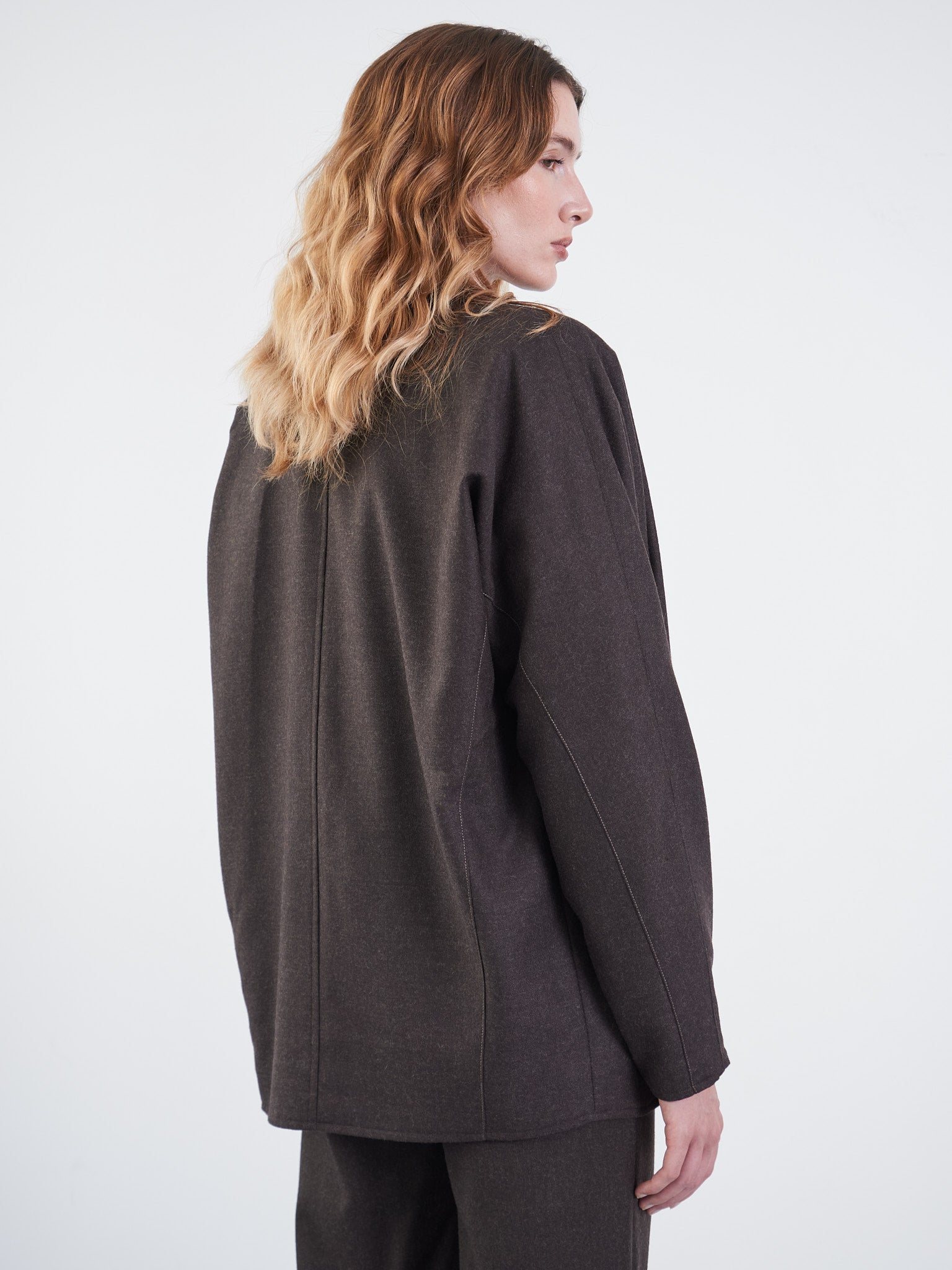 Contrasted Topstitch Jacket